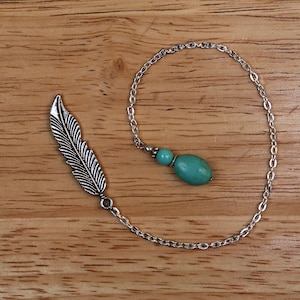 Silver Feather and Turquoise Halite Pendulum – Divination Tool