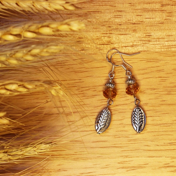 Lammas Earrings - Lughnasdah Earrings - Wheat Earrings - Magical Crafting - Witchcraft Wicca Jewelry