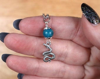 Snake Necklace - Blue Apatite - Weight Loss Amulet - Magical Crafting
