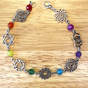 Chakra Mandala Bracelet - Rainbow Bracelet - Chakra Colors Bracelet - Chakra Beads - Chakra Stones - Yoga -Magical Crafting - Witch Jewelry