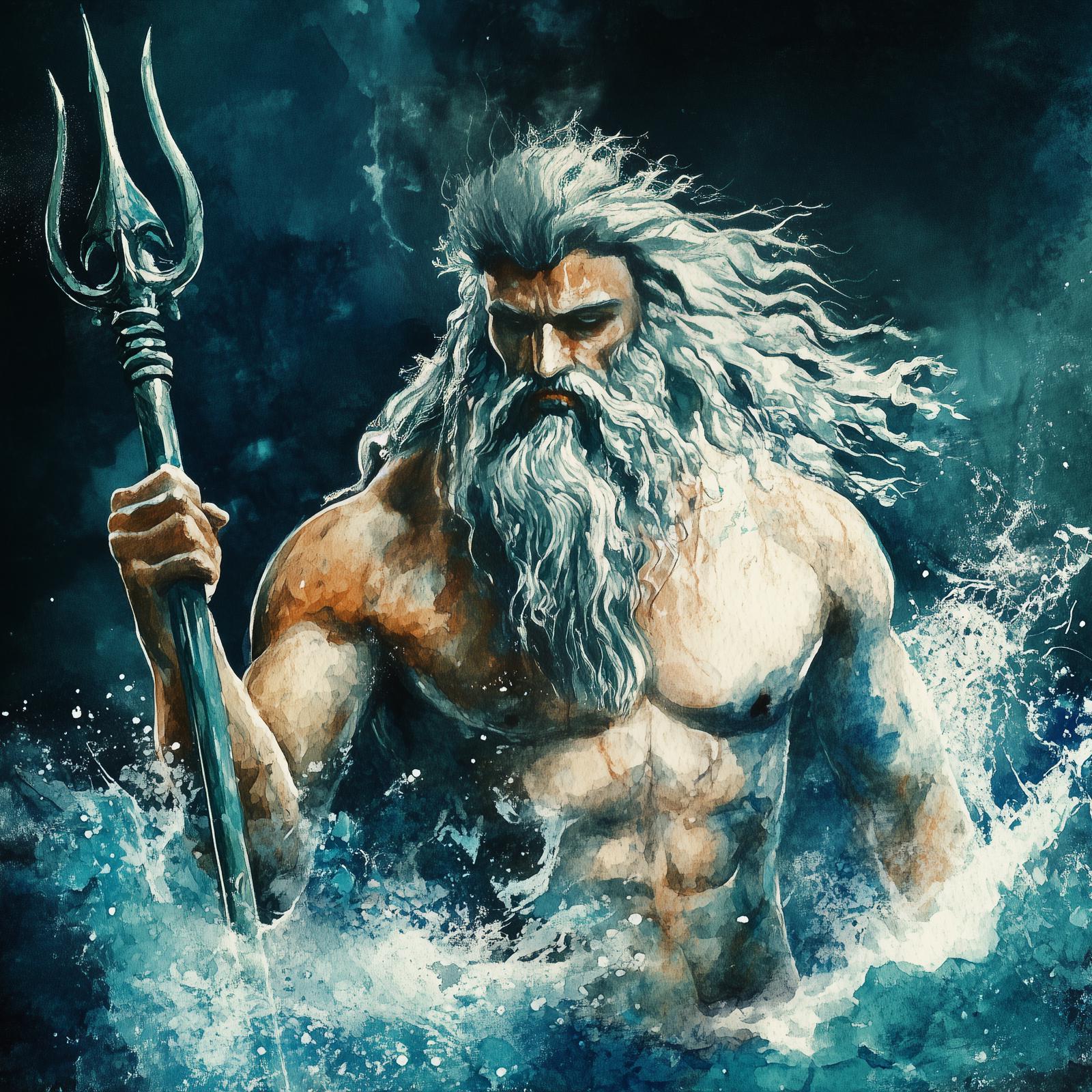 Poseidon Shrine - Handmade, one of a kind shrine to the Greek God Poseidon Altar or Wall decor - Magical Crafting - OOAK