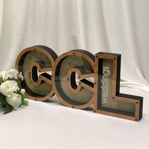 Holz initialisiert Name Buchstabe Münze Sparschwein, Münzbank, Geldbank, Personalisiertes Geschenk Geldbank,