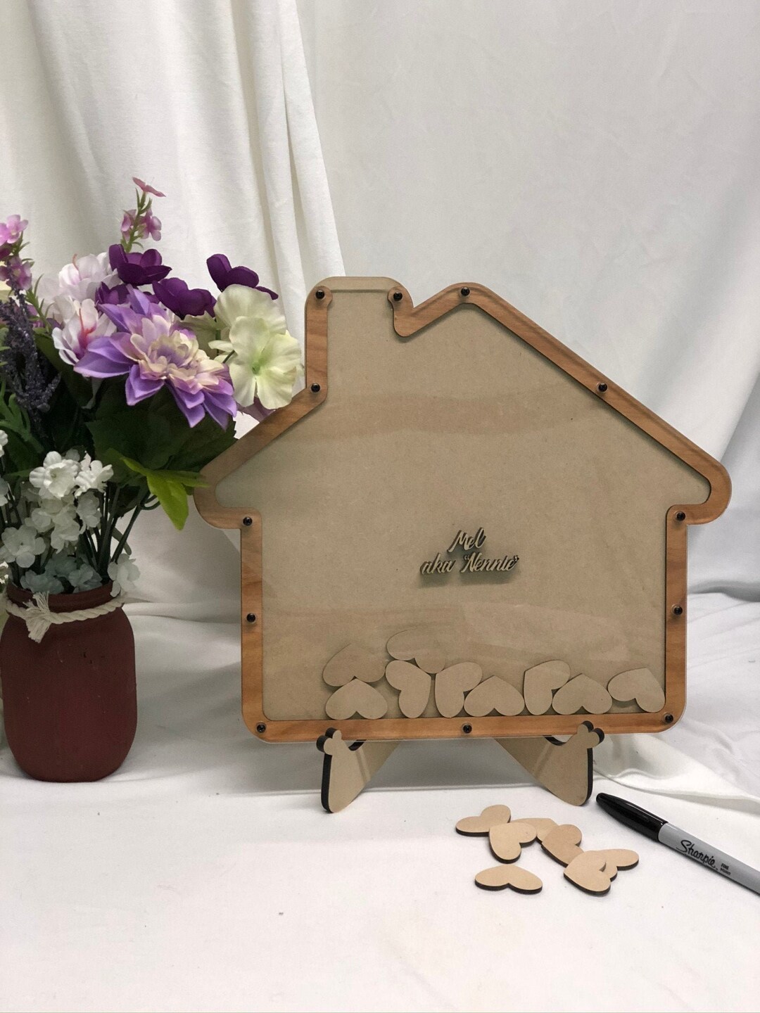 Custom Laser Cut Alternative Guest Book Rustic Drop Box Frame Etsy