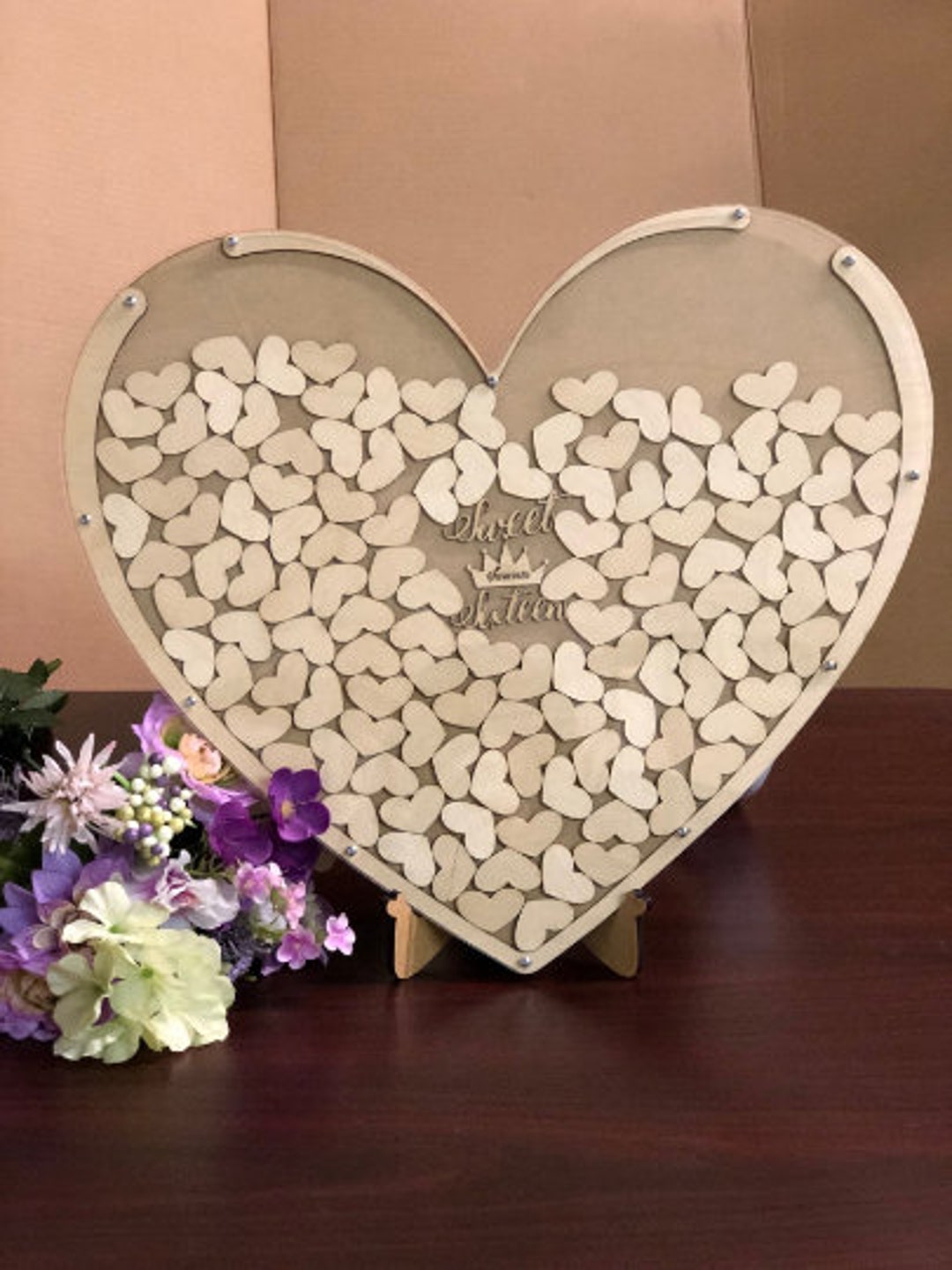 Custom Laser Cut Alternative Guest Book Rustic Drop Box Frame for