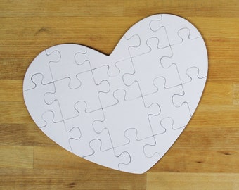 DIY Blank Heart Puzzle Crafts - Class Pack of 24