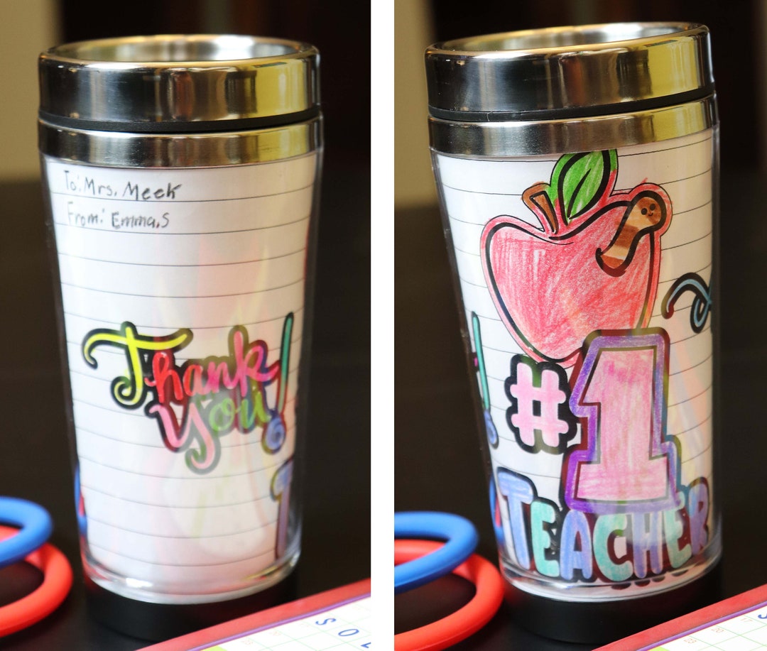 Teacher Gift DIY Travel Mug Insert Template Etsy