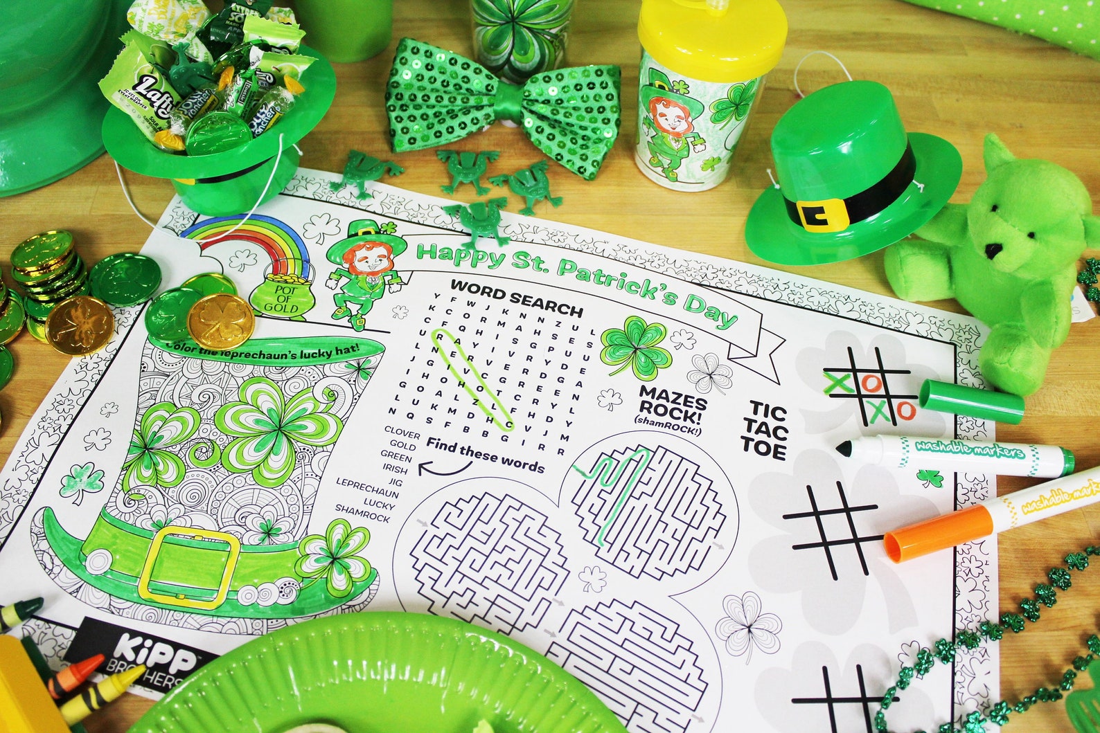 St. Patricks Day Activity Placemat Downloadable Template Etsy