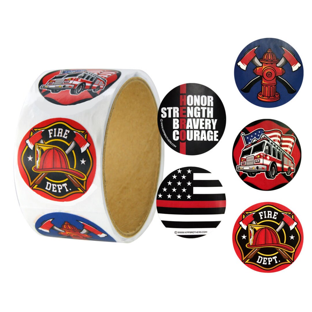 Firefighter Ric Sticker Assorted Firefighter Stickers - 100 Stickers - Etsy