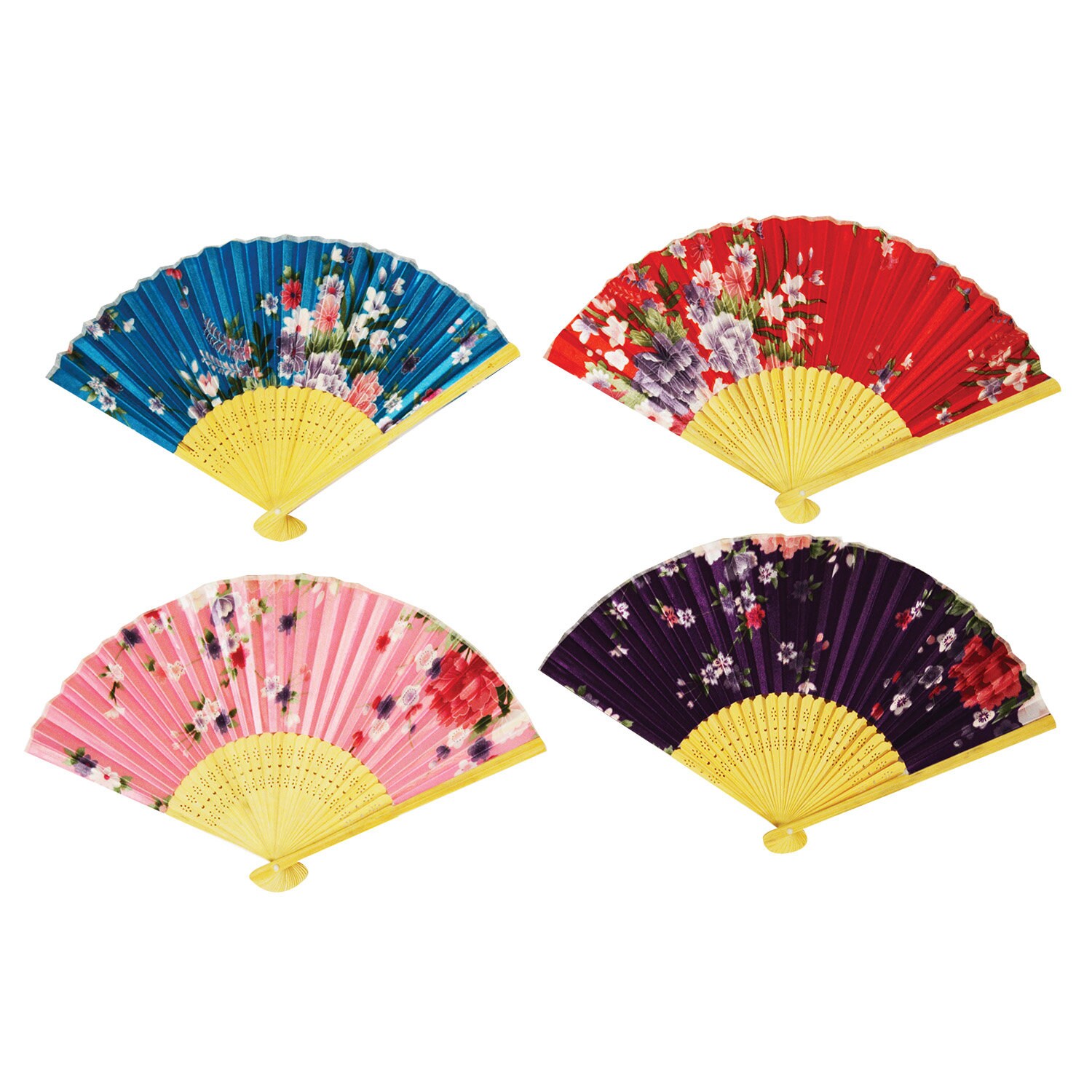 Silk Folding Fans With Blank Handle for Printing, Engraving Pack of 12 Etsy