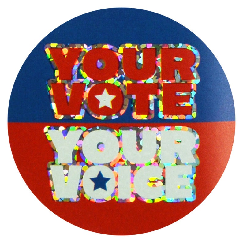 Assorted Patriotic Election Vote Sparkle Sticker Sheet Pack 102 Stickers image 2
