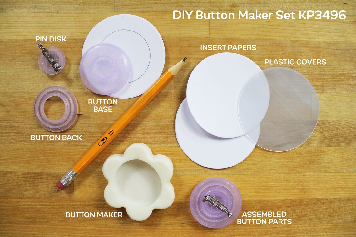 DIY Button Maker Craft Kit Pack of 24 Etsy