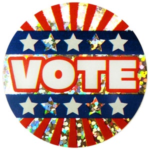 Assorted Patriotic Election Vote Sparkle Sticker Sheet Pack 102 Stickers image 4