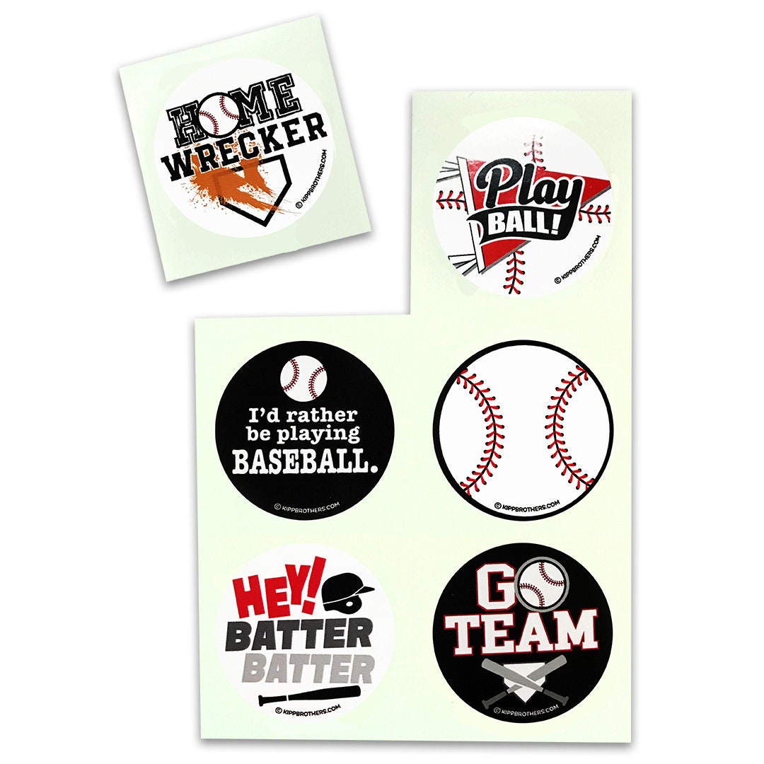 Assorted Baseball Sports Sticker Sheet Pack - 102 Stickers - Etsy