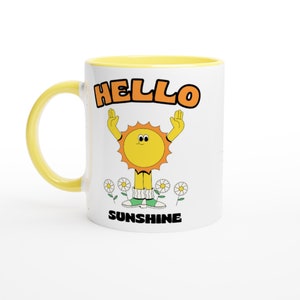 PERSONALISE - Hello Sunshine - 11oz Mug With Colour Inside