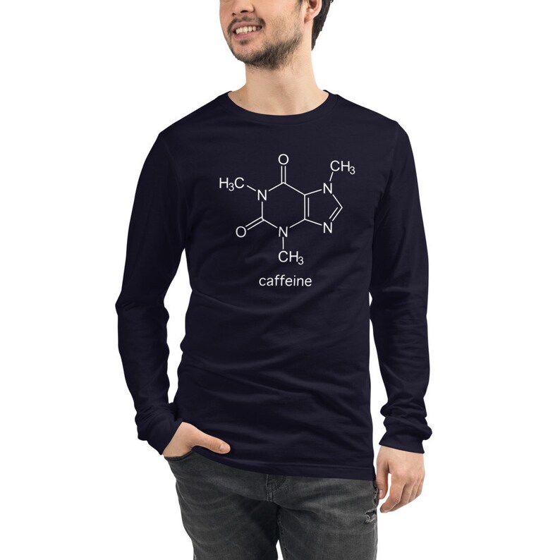 Unisex Long Sleeve Tee Caffeine Molecule