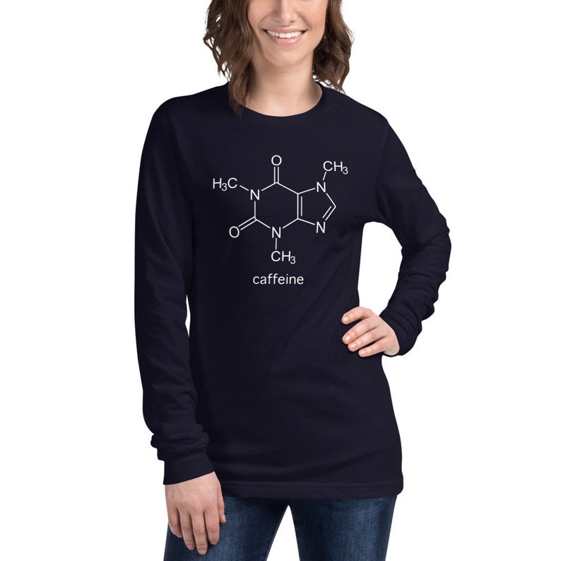 Unisex Long Sleeve Tee Caffeine Molecule