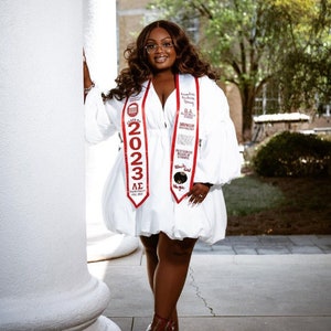 Black Girl Magic High School Customized Graduation Stole Sash Cord with Stole Garment Bag Class of 2024 with Predesigned Layout with Add Ons