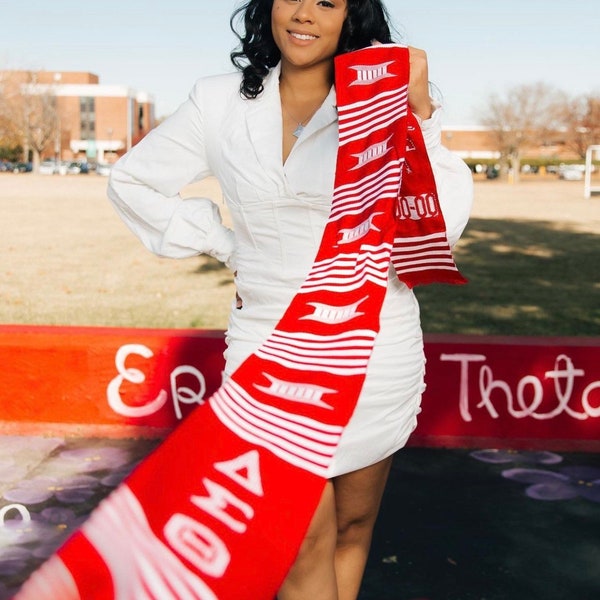 Delta Sigma Theta Kente Cloth Authentic Handwovem Graduation Stole includes Grad Stole Garment Care Bag Class of 2023 2024