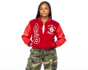 Crimson Wool Delta Sigma Theta Varsity Letterman Jacket-Item will not be restocking