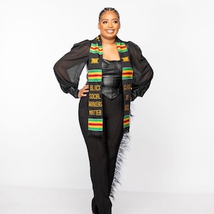 Black Social Workers Matter Class of 2025 Kente Cloth Graduation Stole