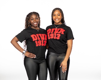 Black Delta Sigma Theta Diva 1913 Distressed Tee