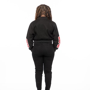 Black Graffiti Delta Sigma Theta Wool Crop Jacket image 4