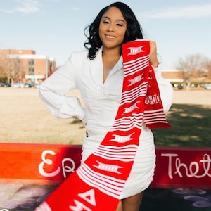 Delta Sigma Theta Kente Cloth Authentic Handwoven Graduation Stole includes Grad Stole Garment Care Bag Class of 2025