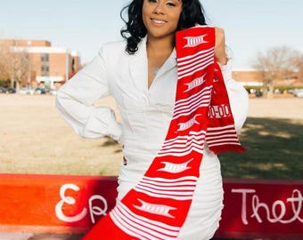 Delta Sigma Theta Kente Cloth Authentic Handwoven Graduation Stole includes Grad Stole Garment Care Bag Class of 2025