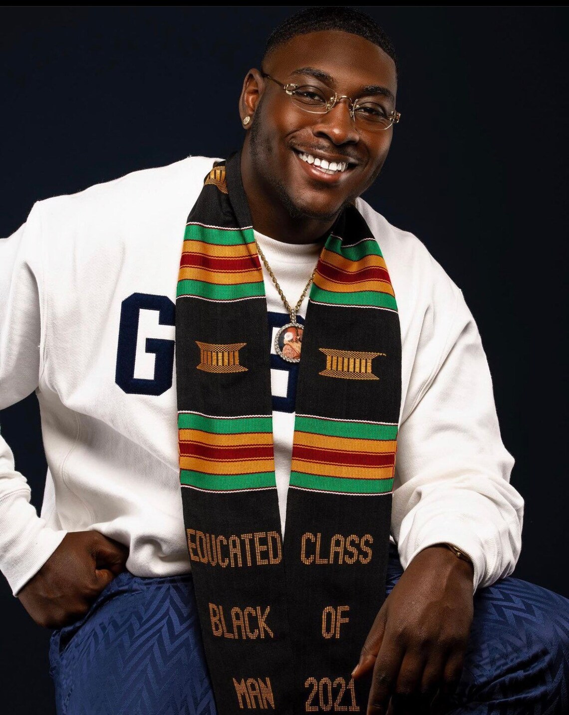 Educated Black Man Authentic Handwoven Kente Cloth Stole Class of 2026 ...
