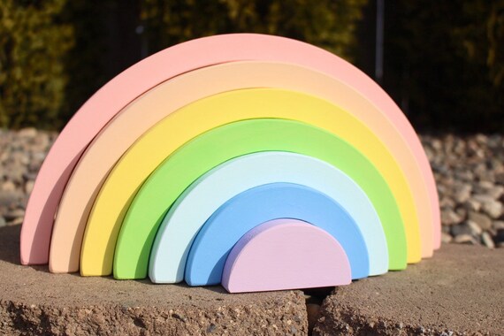 pastel stacking rainbow
