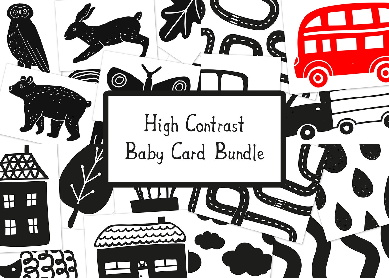 BUNDLE SALE // High Contrast Baby Cards, Printable Baby Art Cards ...