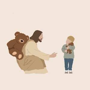 Gesichtsloses Portrait mit Jesus