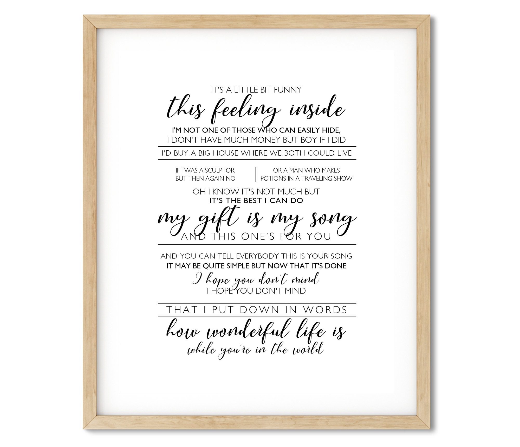 Your Song Elton John Song Lyrics Digital Download Etsy Canada