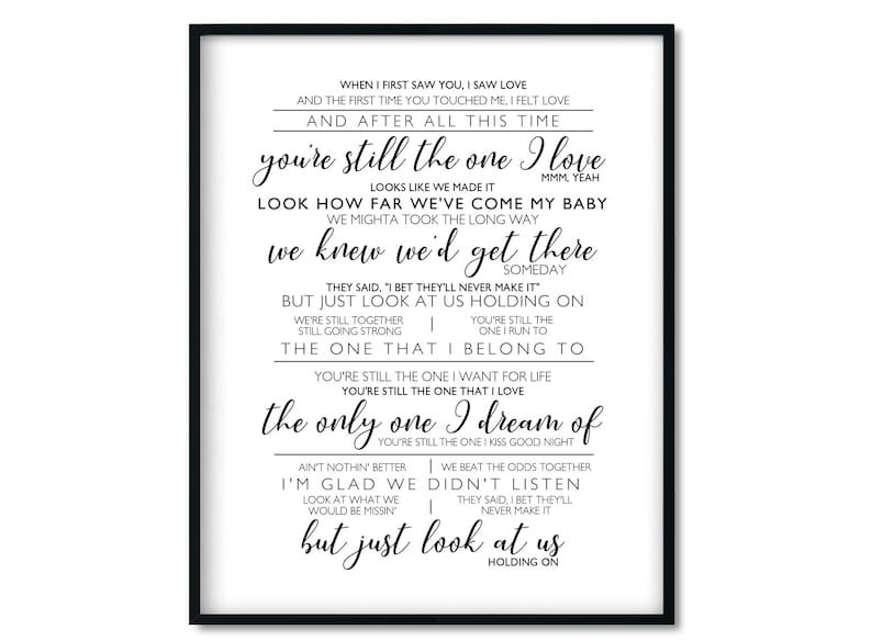 You're Still The One Shaina Twain Song lyrics Digital Etsy