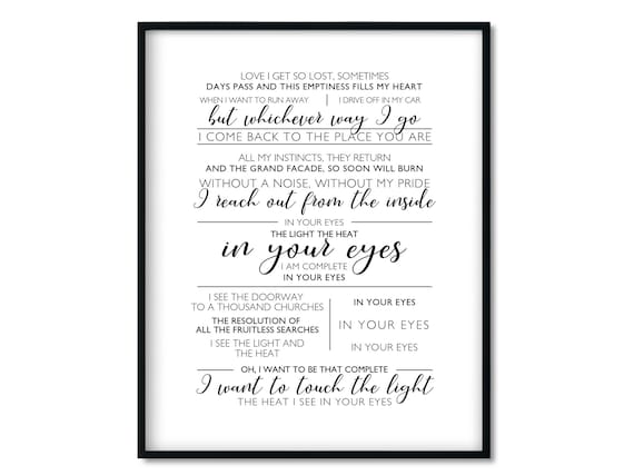 Your Peter Gabriel Song Lyrics Digital Download - Etsy