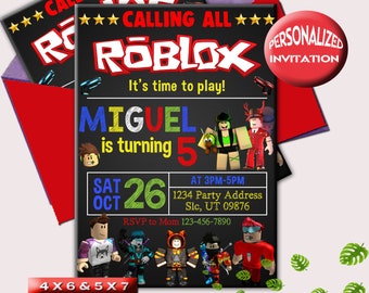 Roblox Invitation Etsy - 