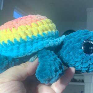 Handmade Crocheted Sunset Sea Turtle