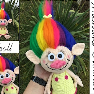PATTERN crochet Troll, amigurumi troll, pdf tutorial troll