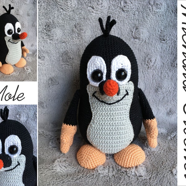 PATTERN crochet little mole, amigurumi mole, pdf tutorial mole