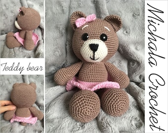 PATTERN Crochet Teddy bear, amigurumi bear, pdf tutorial bear