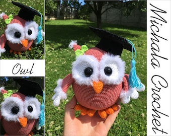 PATTERN crochet owl, amigurumi owl, pdf tutorial owl