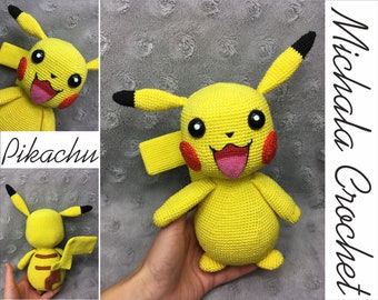 PATTERN crochet pikachu, amigurumi pokemon, pdf tutorial pikachu