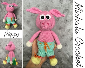 MUSTER häkeln Schwein, Amigurumi Schwein, pdf Anleitung Schwein