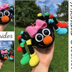 PATTERN Crochet Spider, amigurumi spider, pdf tutorial spider