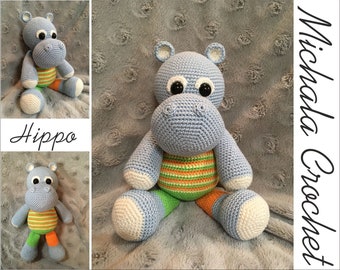 PATTERN crochet hippo/amigurumi hippo/pdf tutorial hippo