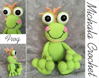 PATTERN crochet frog, amigurumi froggy, pdf tutorial frog