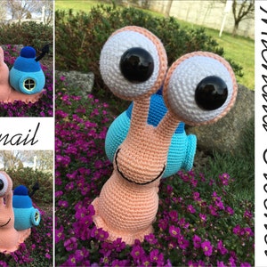 PATTERN Crochet Snail, amigurumi snail, pdf tutorial snail