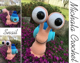 PATTERN Crochet Snail, amigurumi snail, pdf tutorial snail