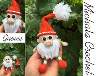 PATTERN nain de noël au crochet, nain de noël amigurumi, tutoriel pdf nain de noël