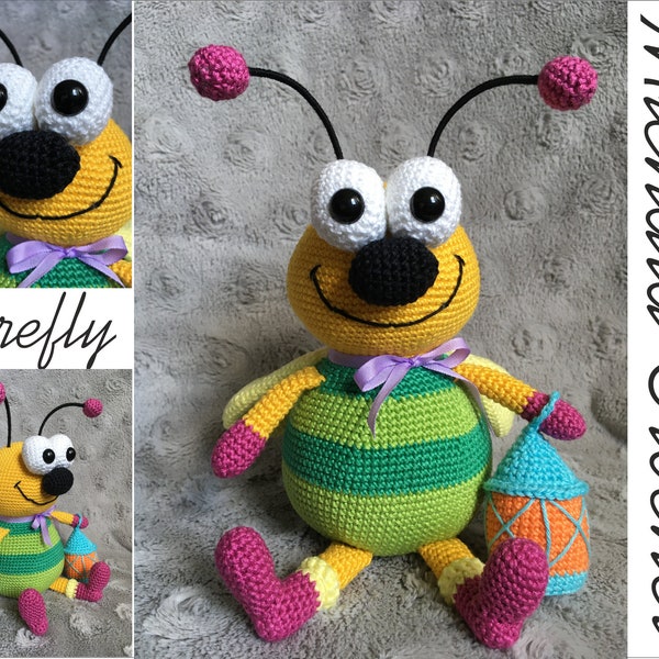 PATTERN crochet firefly, amigurumi firefly, pdf tutorial firefly